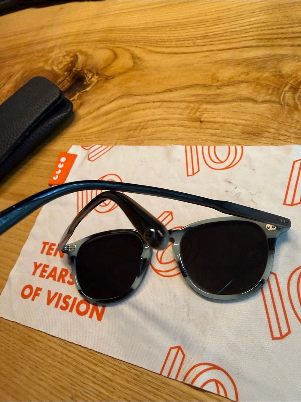 Garrett Leight Hampton Sunglasses Size 46 Black with Grey
